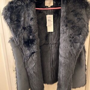 LOFT Women's Charcoal Teddy Jacket